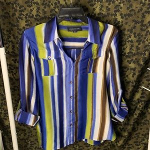 Jones New York signature petite striped button down